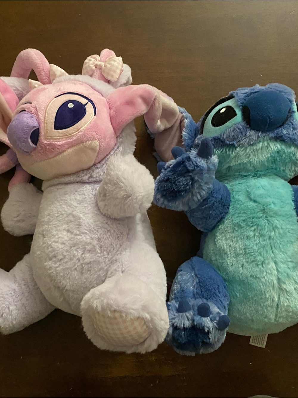 Disney Pink Angel & Teal-Blue Stitch Plush Duo